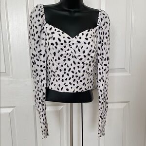 Bar III Camila Polka Dop Crop Top Size M NWT